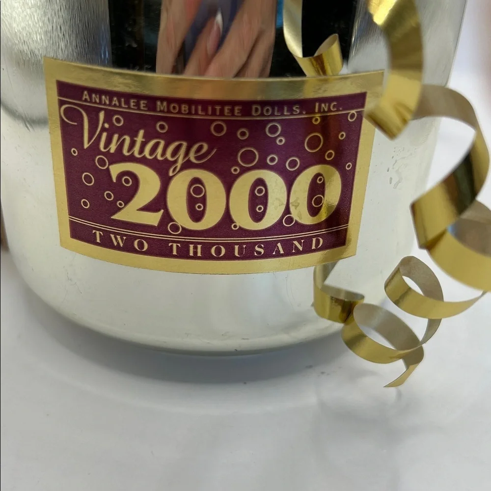 Vintage Annalee 2000 Mouse in Silver Champagne Bucket